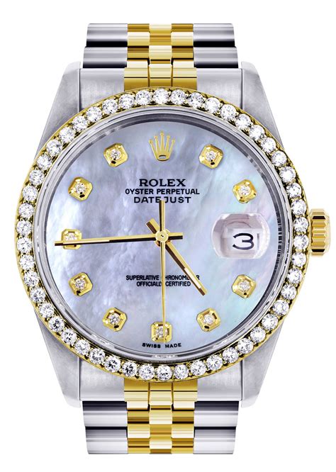 mother of pearl rolex men's|Rolex 36mm Datejust with diamonds.